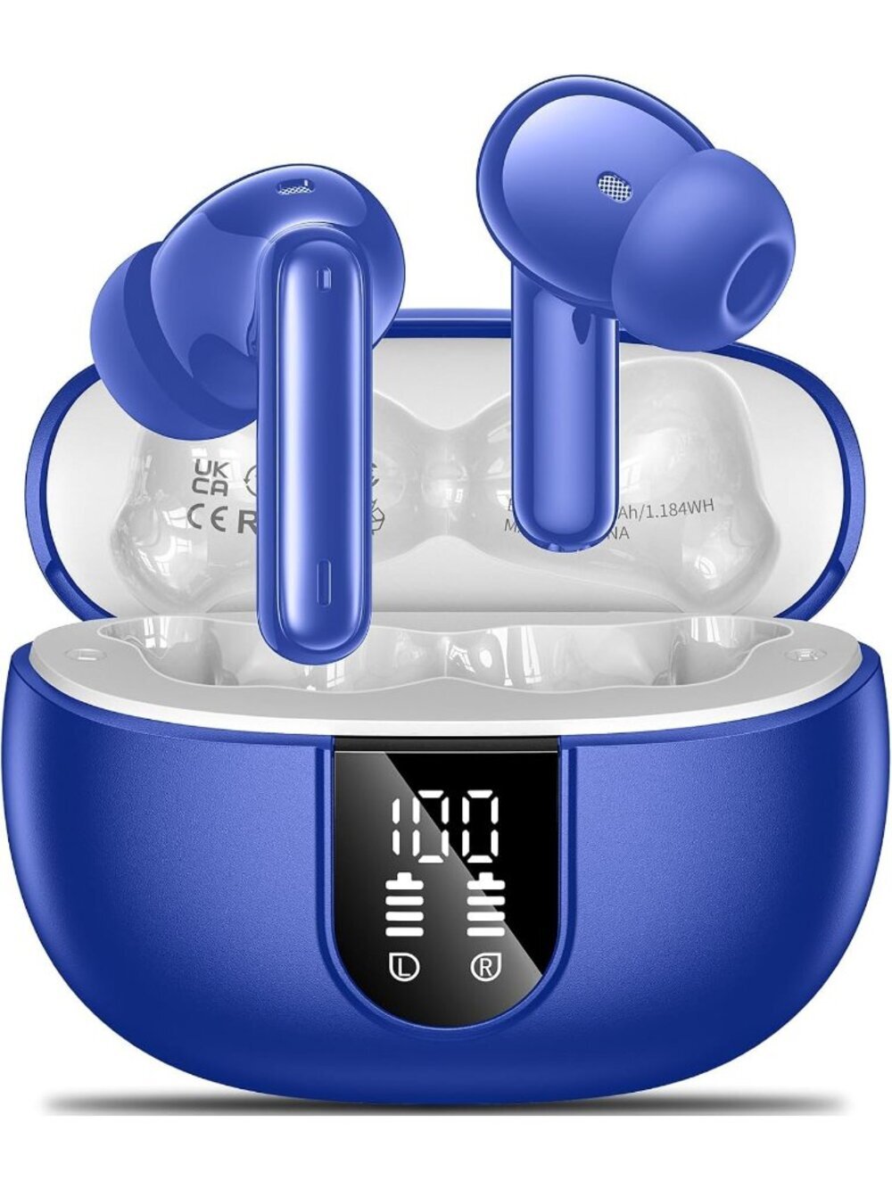Wireless Blue HiFi Stereo Noise Canceling 42Hs Playtime Bluetooth 5.3 Earbud